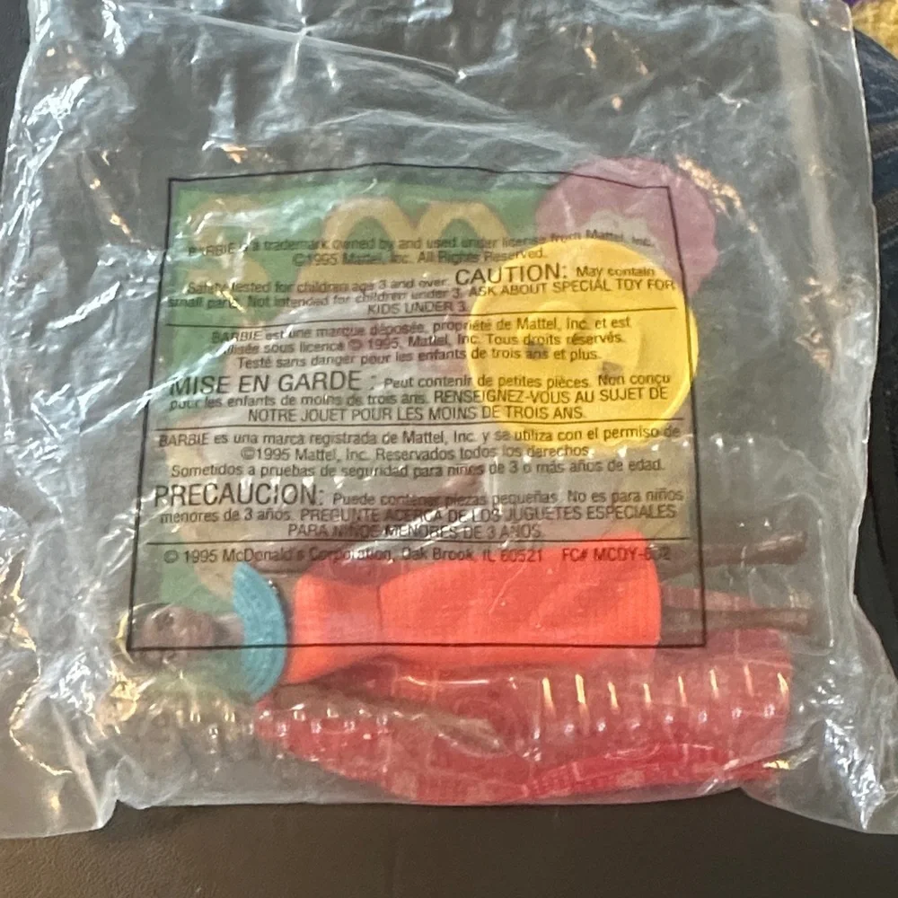Barbie Party Favor Set - Green, Yellow, Red Vintage 1995